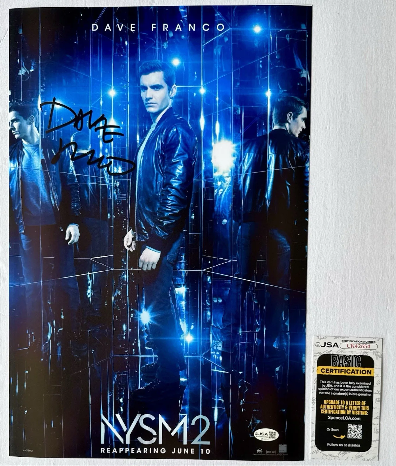 DAVE FRANCO — DAVE FRANCO HAND SIGNED AUTOGRAPH "NYSM2" 12X18 MOVIE POSTER PHOTO +JSA COA., изображение 2