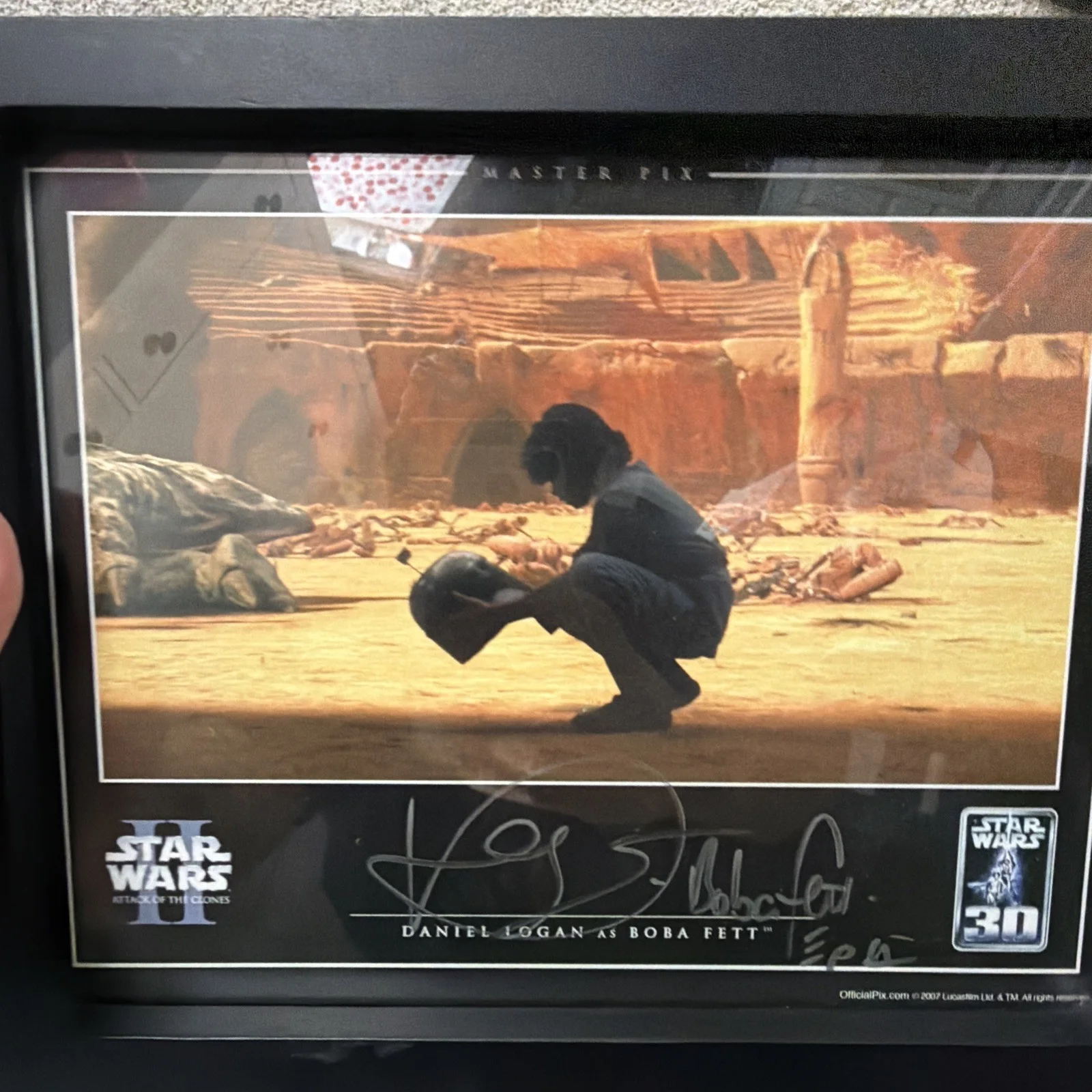 Daniel Logan — DANIEL LOGAN Star Wars signed 11 X 14 Photo Young Boba Fett Autograph Framed, изображение 2