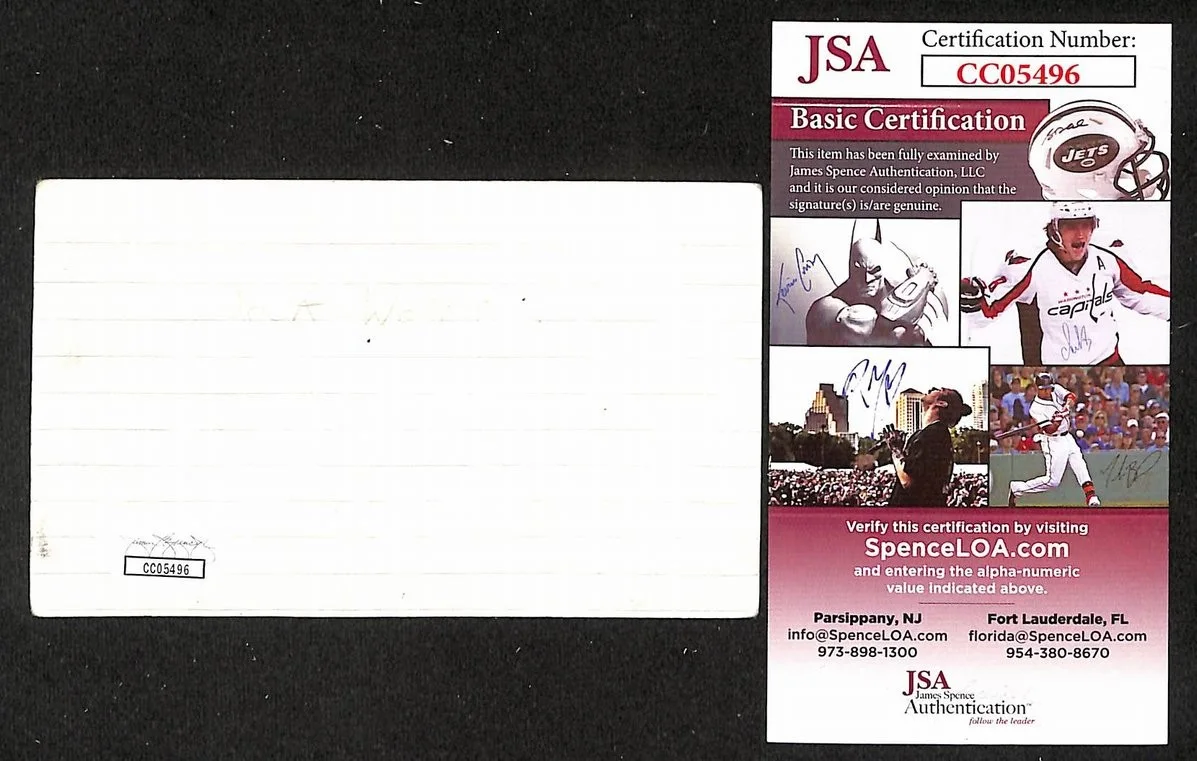 Jack Wagner Signed/Autographed 3x5 Index Card Actor JSA BA205503, image 2