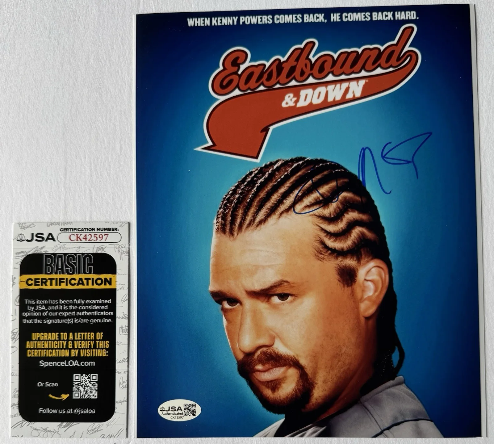 DANNY MCBRIDE — DANNY MCBRIDE SIGNED AUTOGRAPH KENNY POWERS EASTBOUND & DOWN 8X10 PHOTO +JSA COA, изображение 4