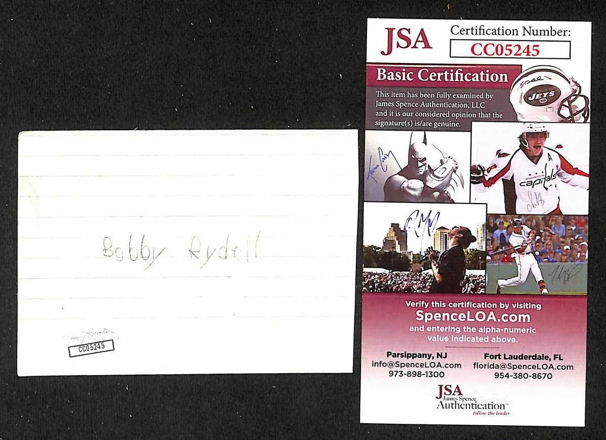 Bobby Rydell Signed/Autographed Cut Signature Singer JSA BA205490, image 2