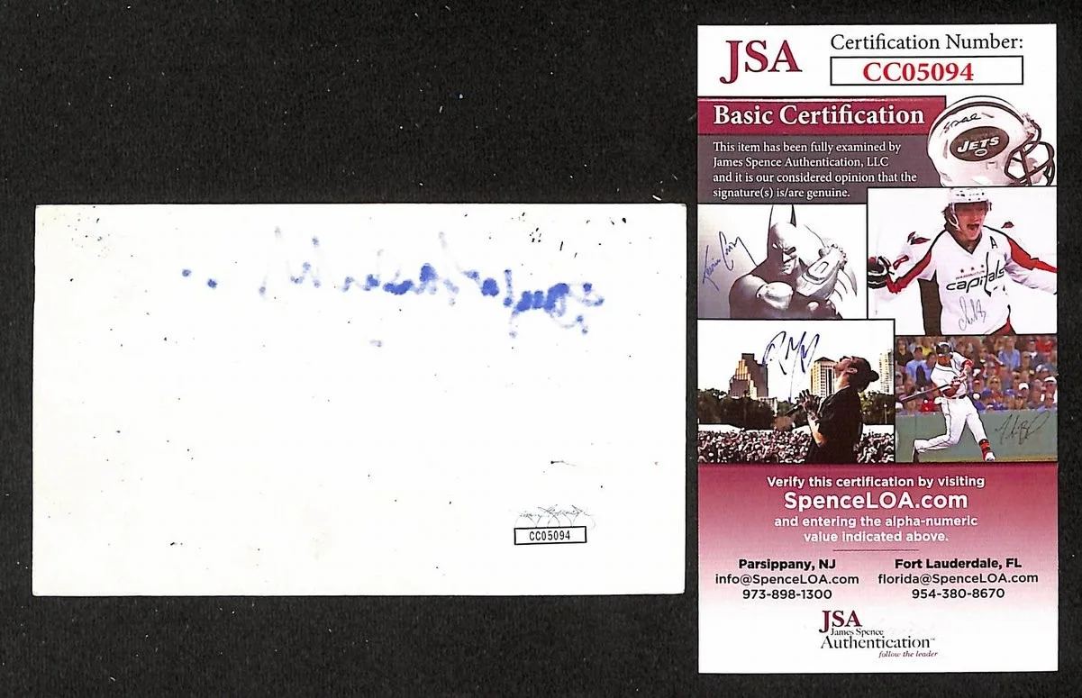 Douglas Fairbanks Signed/Autographed 3x5 Index Card Actor JSA BA205478, image 2