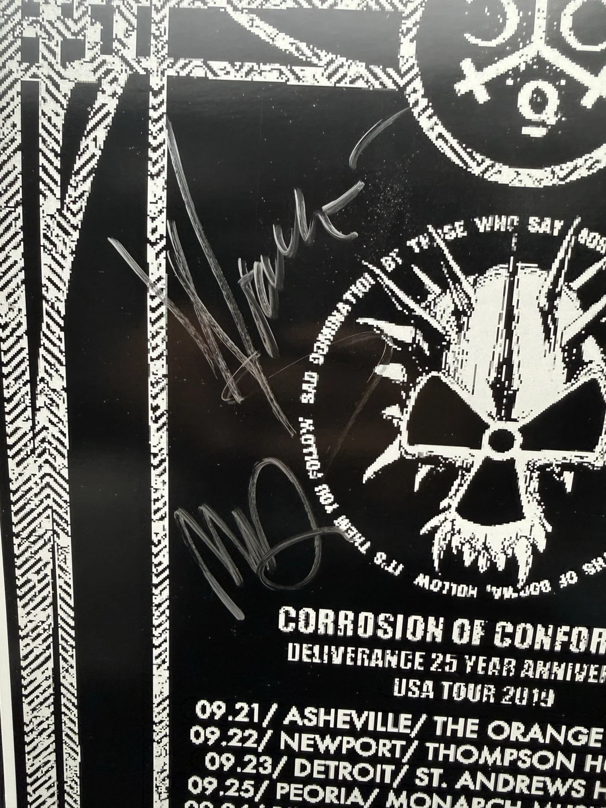 Corrosion Of Conformity Signed Autographed 12x18 Tour Poster 25 Year 2019 Rare!, изображение 2