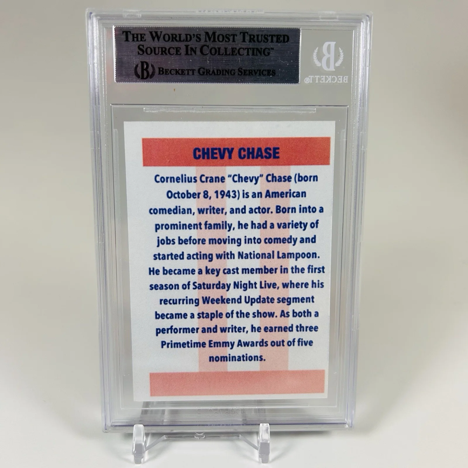 Chevy Chase — Chevy Chase Fletch Authentic Signed Custom Trading Card Auto Lakers Beckett BAS, image 2