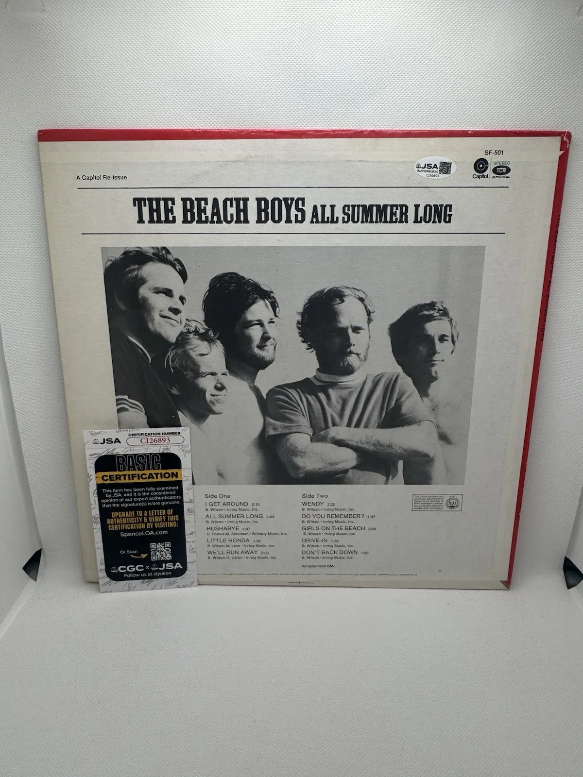 MIKE LOVE SIGNED VINYL ALL SUMMER LONG BEACH BOYS AUTOGRAPH JSA COA RECORD LP, image 2