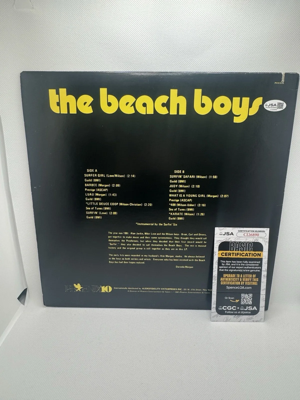 MIKE LOVE SIGNED VINYL SELF TITLED BEACH BOYS AUTOGRAPH JSA COA RECORD LP, изображение 2