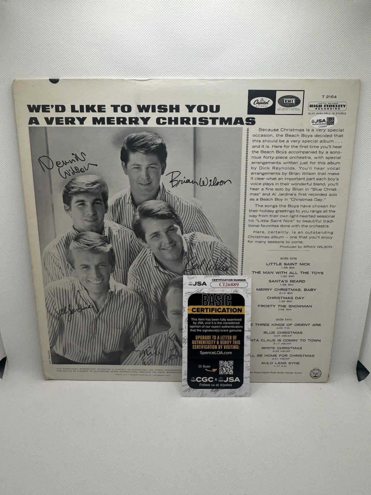 MIKE LOVE SIGNED VINYL CHRISTMAS BEACH BOYS AUTOGRAPH JSA COA RECORD ALBUM LP, изображение 2