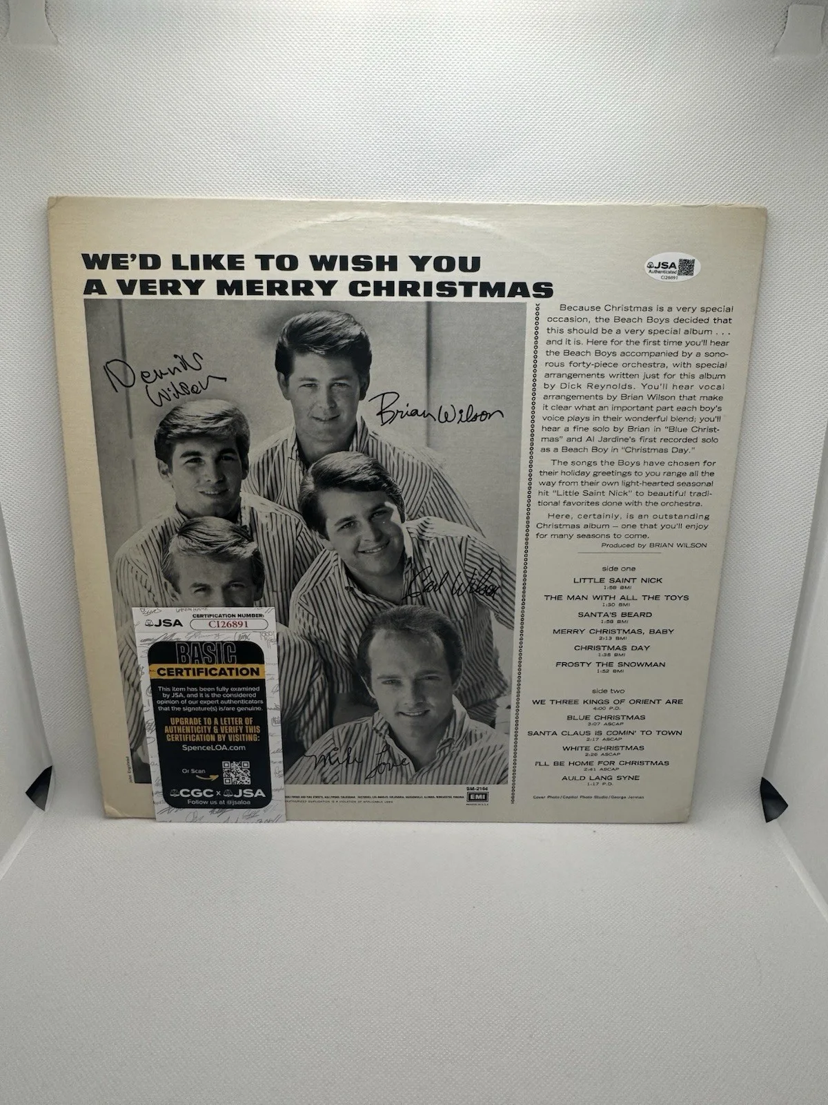 MIKE LOVE SIGNED VINYL CHRISTMAS BEACH BOYS AUTOGRAPH JSA COA RECORD ALBUM LP, image 2