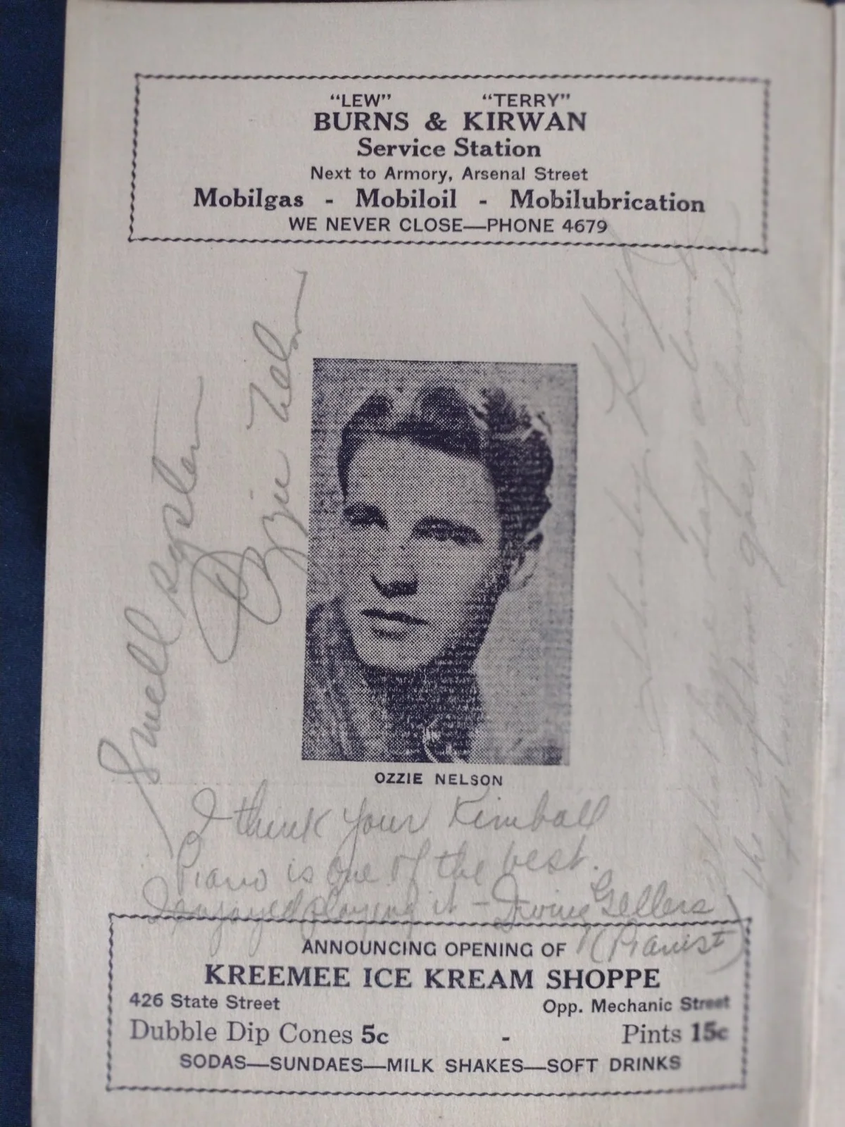 Pair Autographed Programs Jackie Cooper Fran Warren Ozzie Nelson Shirley Lloyd, image 5