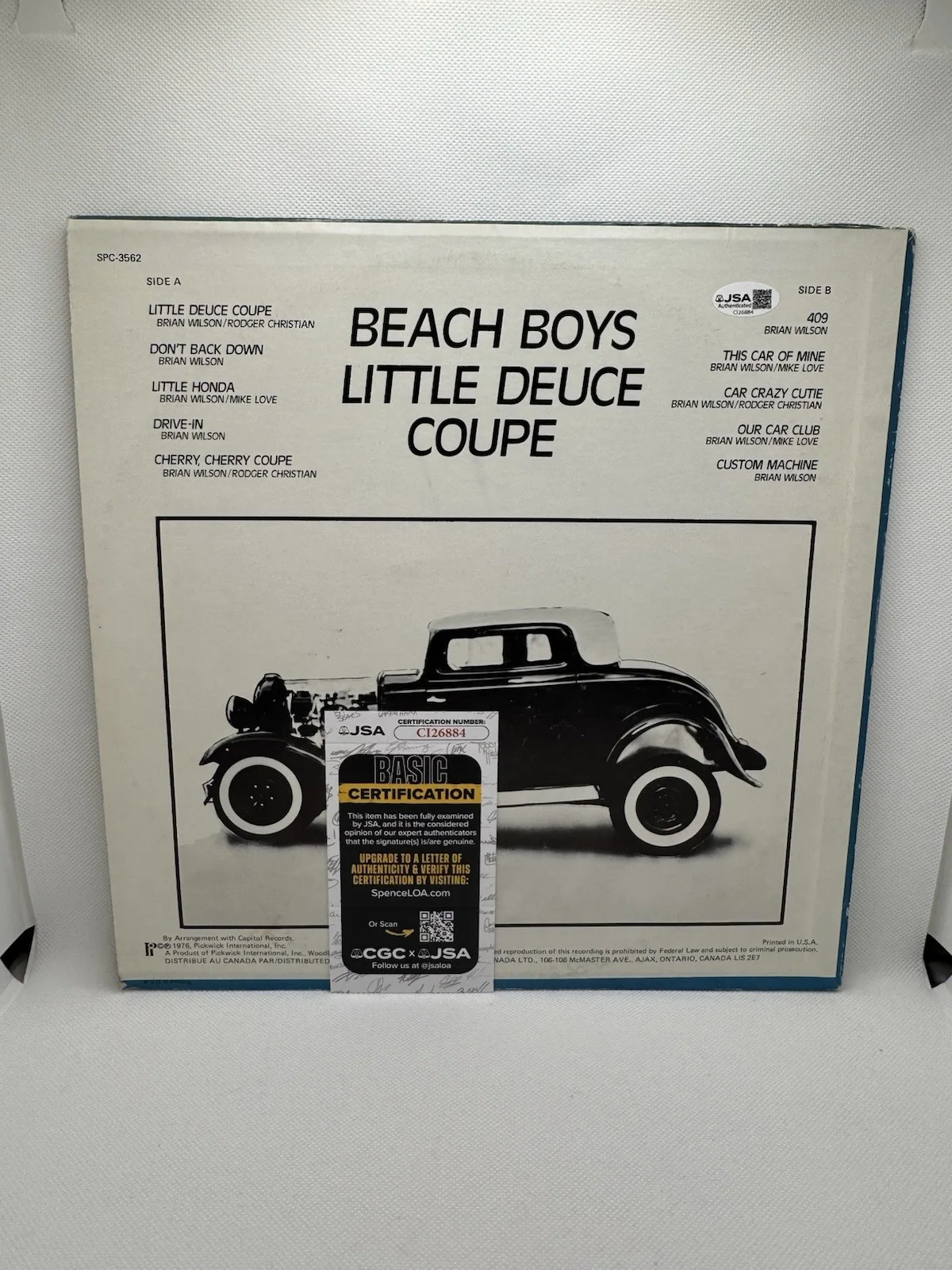 MIKE LOVE SIGNED VINYL LITTLE DEUCE COUPE BEACH BOYS AUTOGRAPH JSA COA RECORD LP, изображение 2