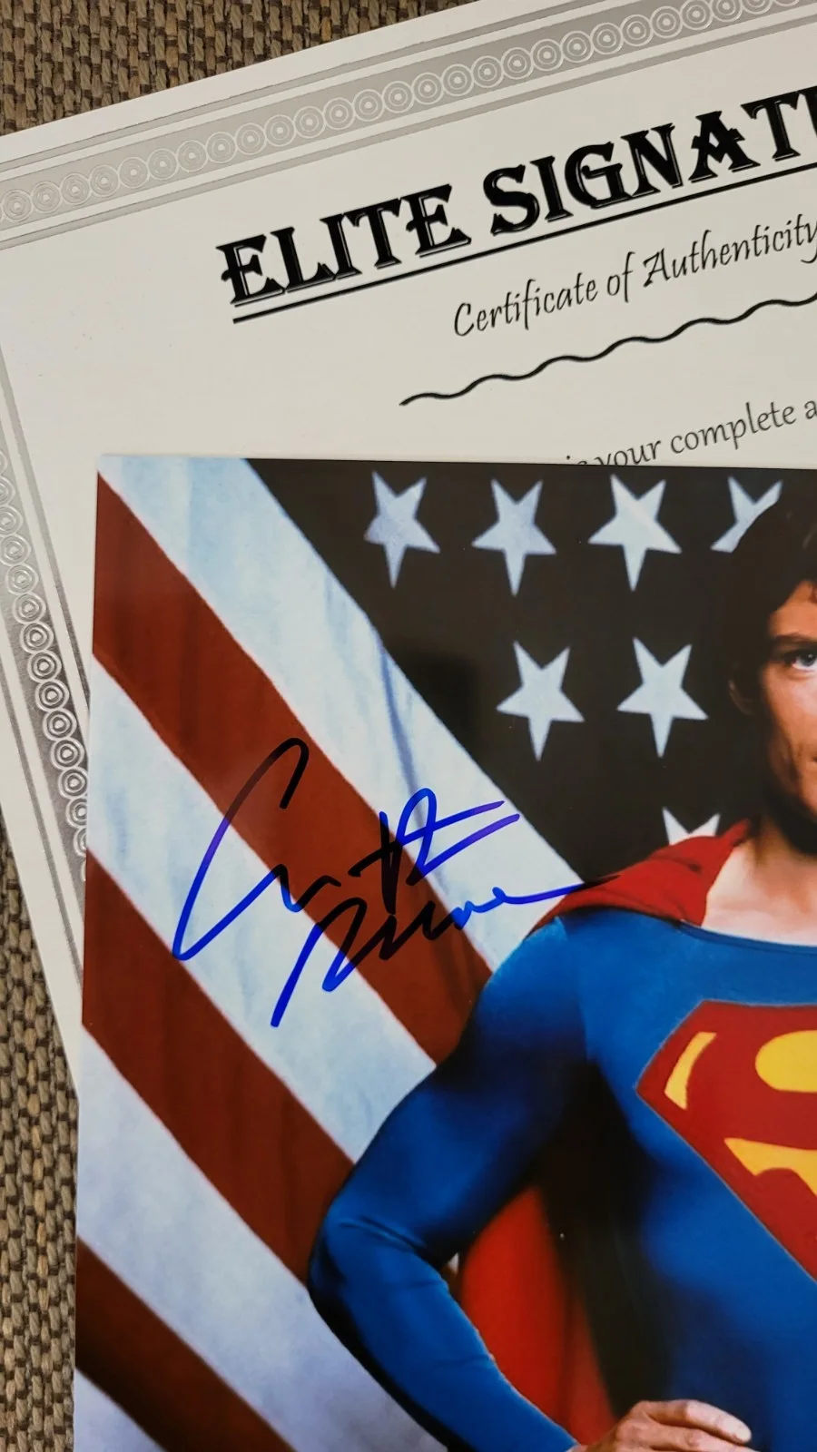Christopher Reeve — Christopher Reeve Superman 8 x 10 photo signed autographed with COA, image 2