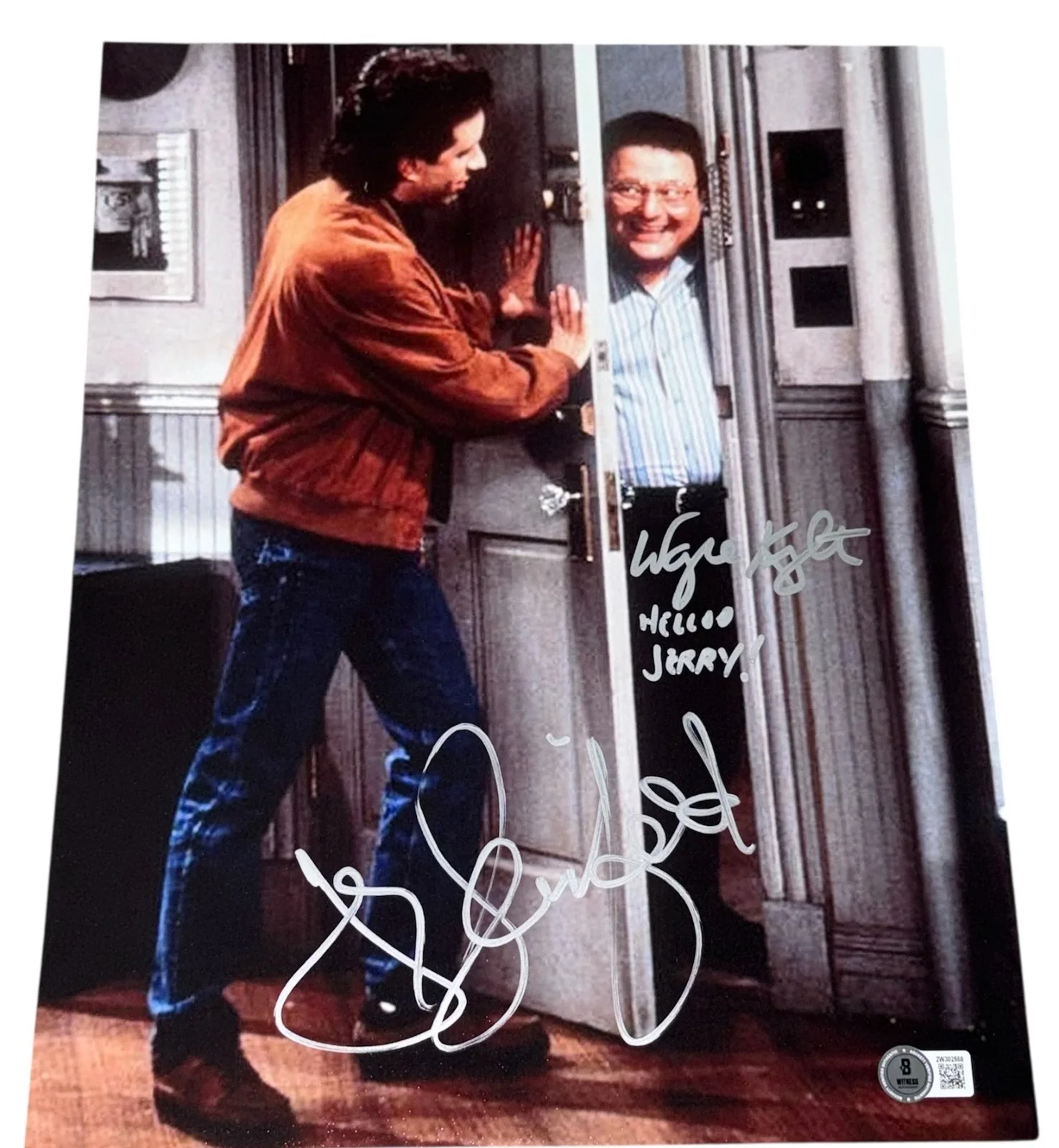 Jerry Seinfeld and Wayne Knight — Jerry Seinfeld Wayne Knight Signed Autograph 11x14 Photo "Seinfeld" Beckett BAS