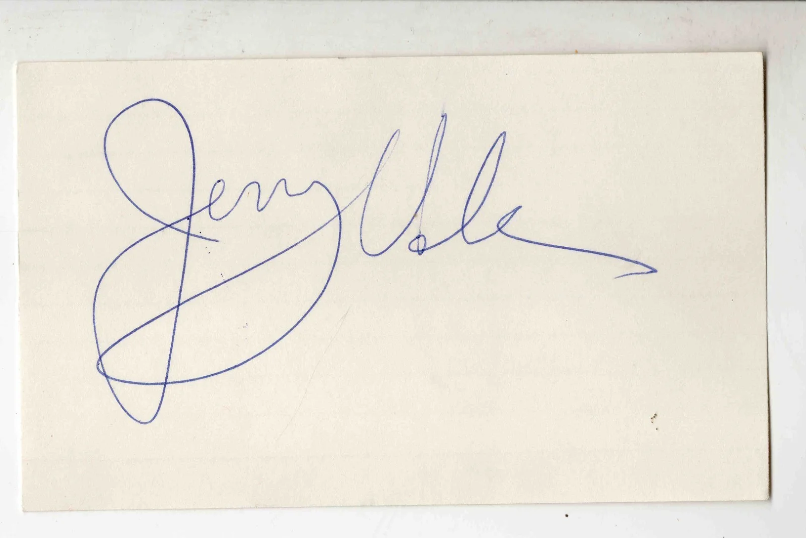 Jerry Vale Signed 3x5 Index Card, image 2