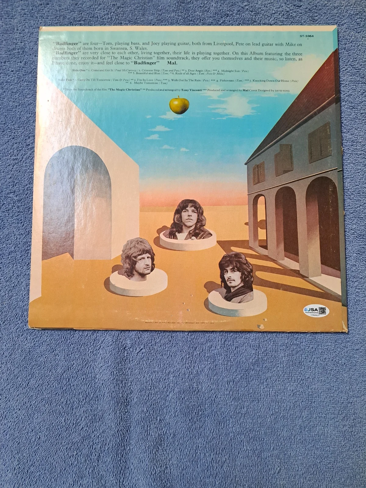 JOEY MOLLAND SIGNED BADFINGER MAGIC CHRISTIAN MUSIC LP VINYL ALBUM JSA COA, изображение 2