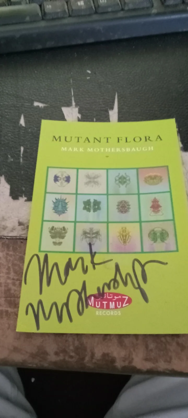 DEVO Mark Mothersbaugh Signed Postcard Full Signature Mutant Flora, image 2