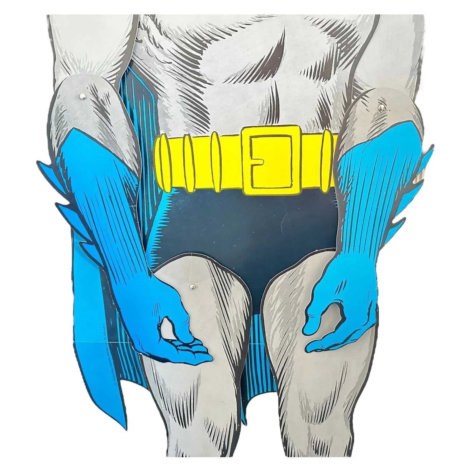 RARE ORIGINAL LIFE SIZE CARDBOARD CUT OUT BATMAN ** 1974 NATIONAL PERIDICAL **, изображение 5
