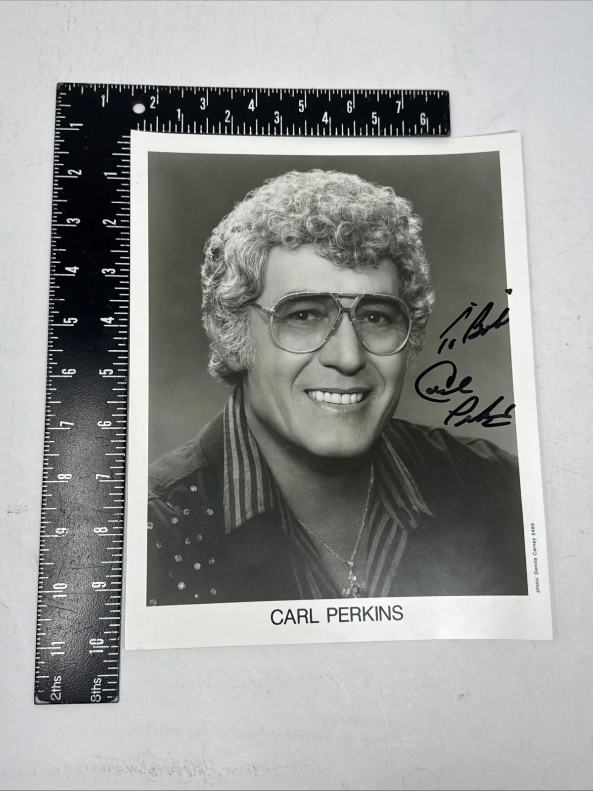 Carl Perkins Autographed Signed 8" x 10" Photo Blue Suede Shoes, изображение 3