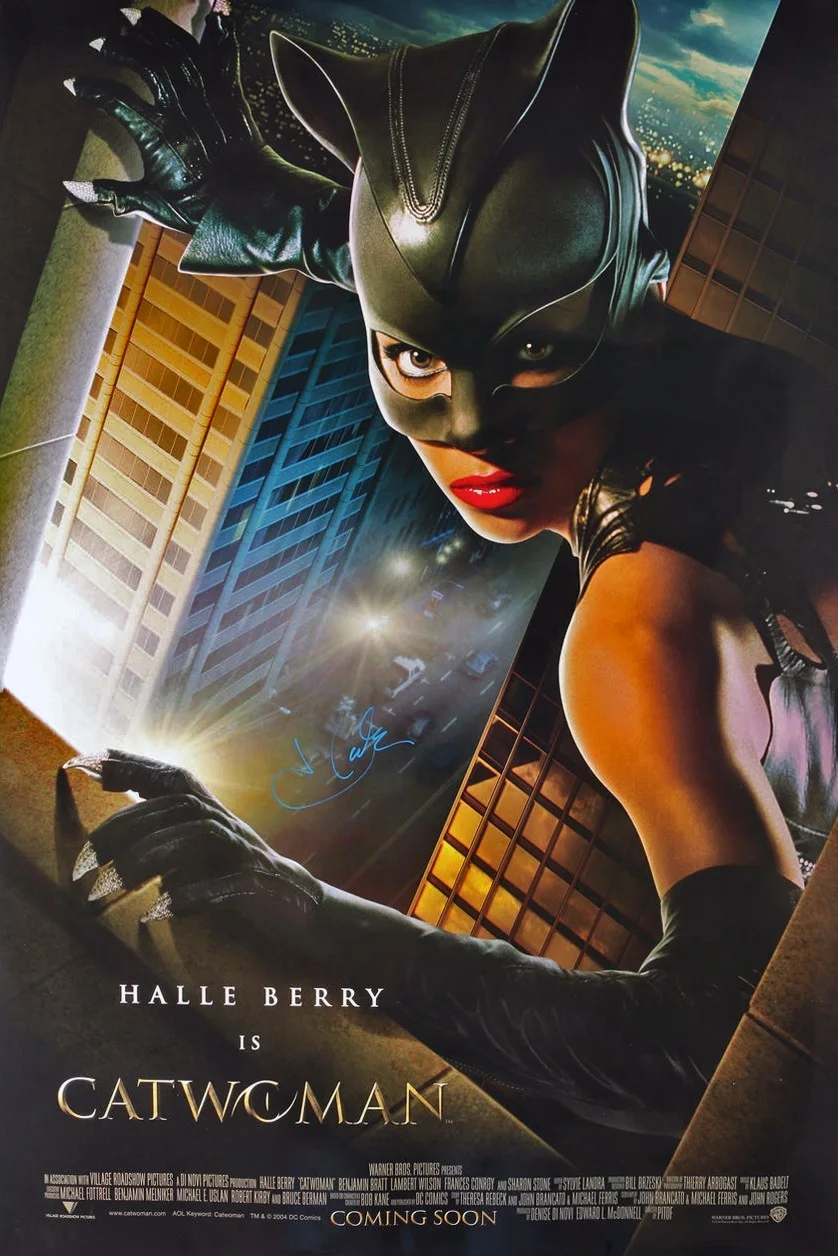 Halle Berry — Huge -CATWOMAN- HALLE BERRY SWAU Signed/Autograph/Auto DC Batman Movie Poster