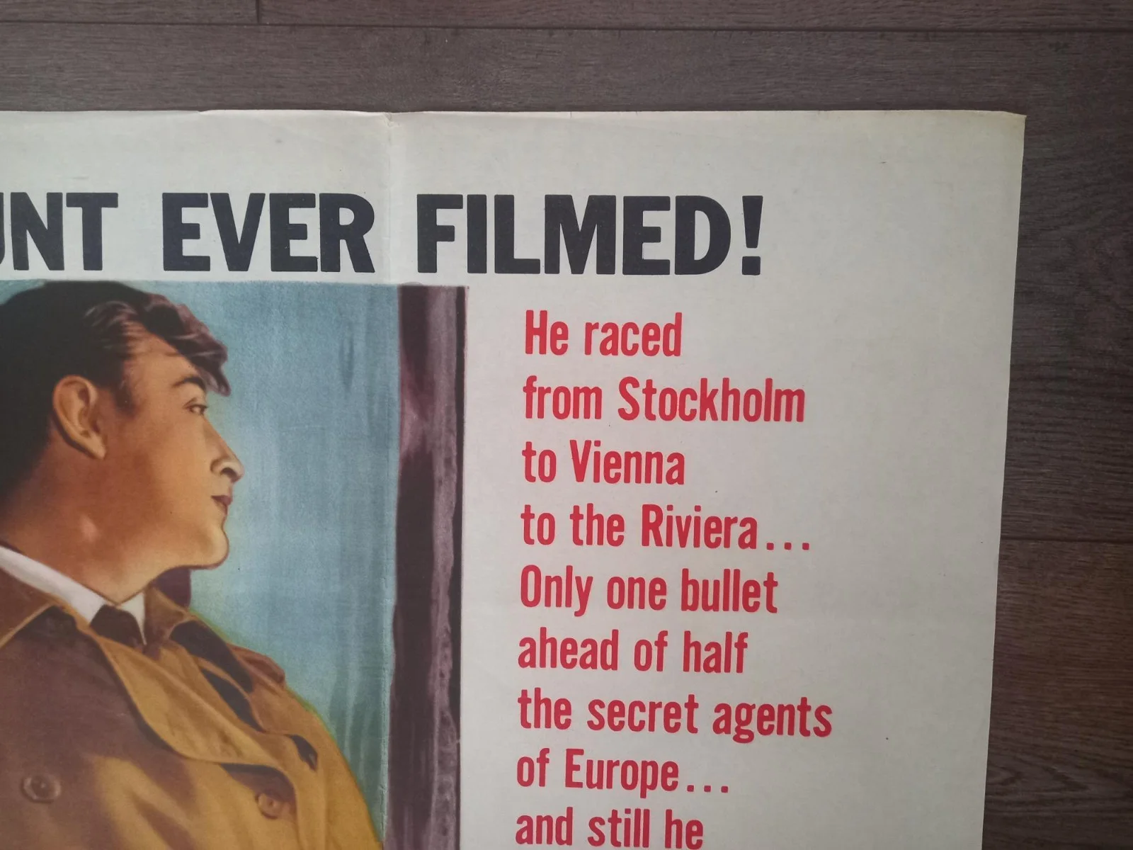 FOREIGN INTRIGUE 1956 BRITISH QUAD POSTER ROBERT MITCHUM GENEVIEVE PAGE, изображение 4