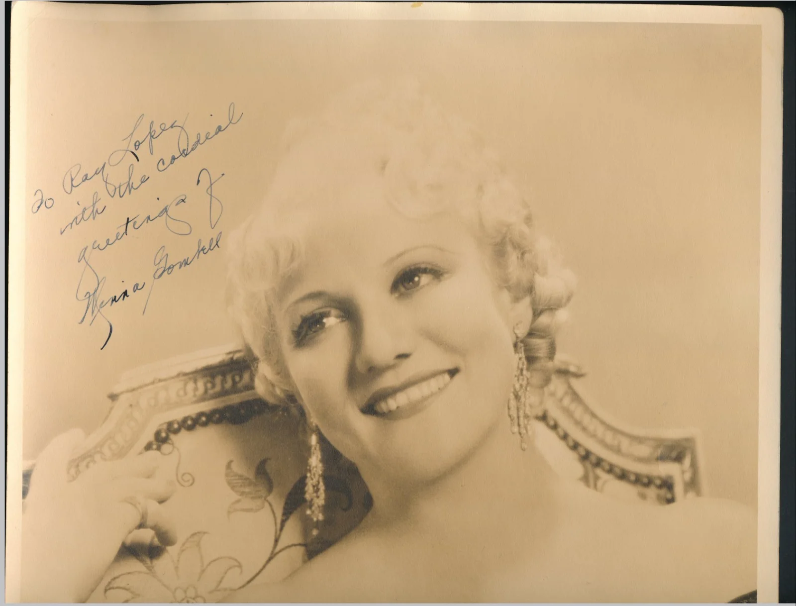 Minna Gombell - 1930's Signed & Insc. 11x14 Photo - Laurel & Hardy, изображение 2