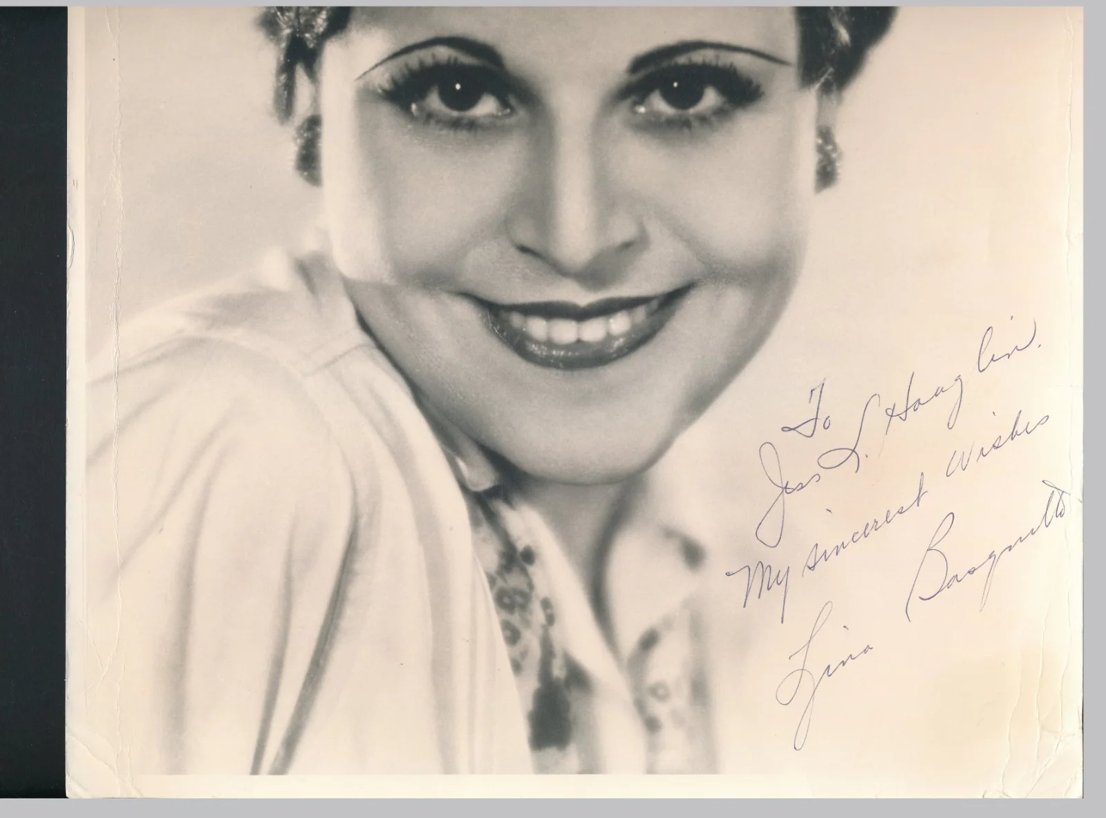 Lina Basquette - Signed & Insc. Vintage 11x14 Photo - Autograph, image 2