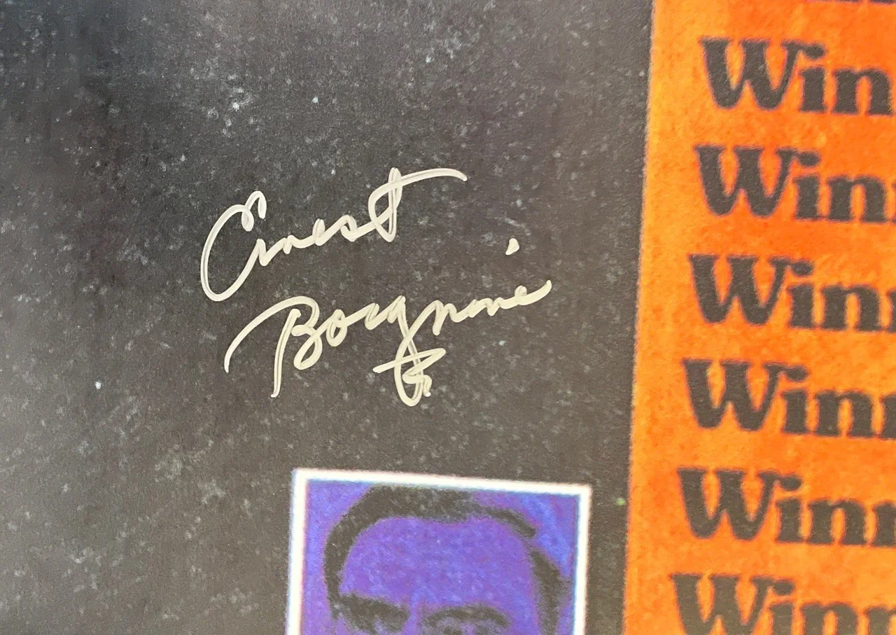 Ernest Borgnine — Ernest Borgnine Angelo Dundee Autographed Signed The Greatest Movie Poster 27x40, image 2