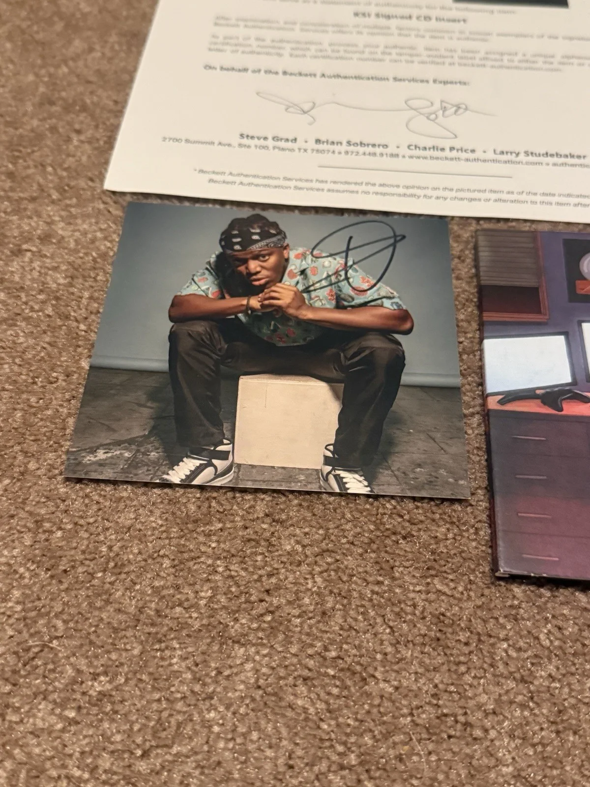 KSI Signed All Over The Place CD Insert Beckett LOA AC23905 Auto, image 2
