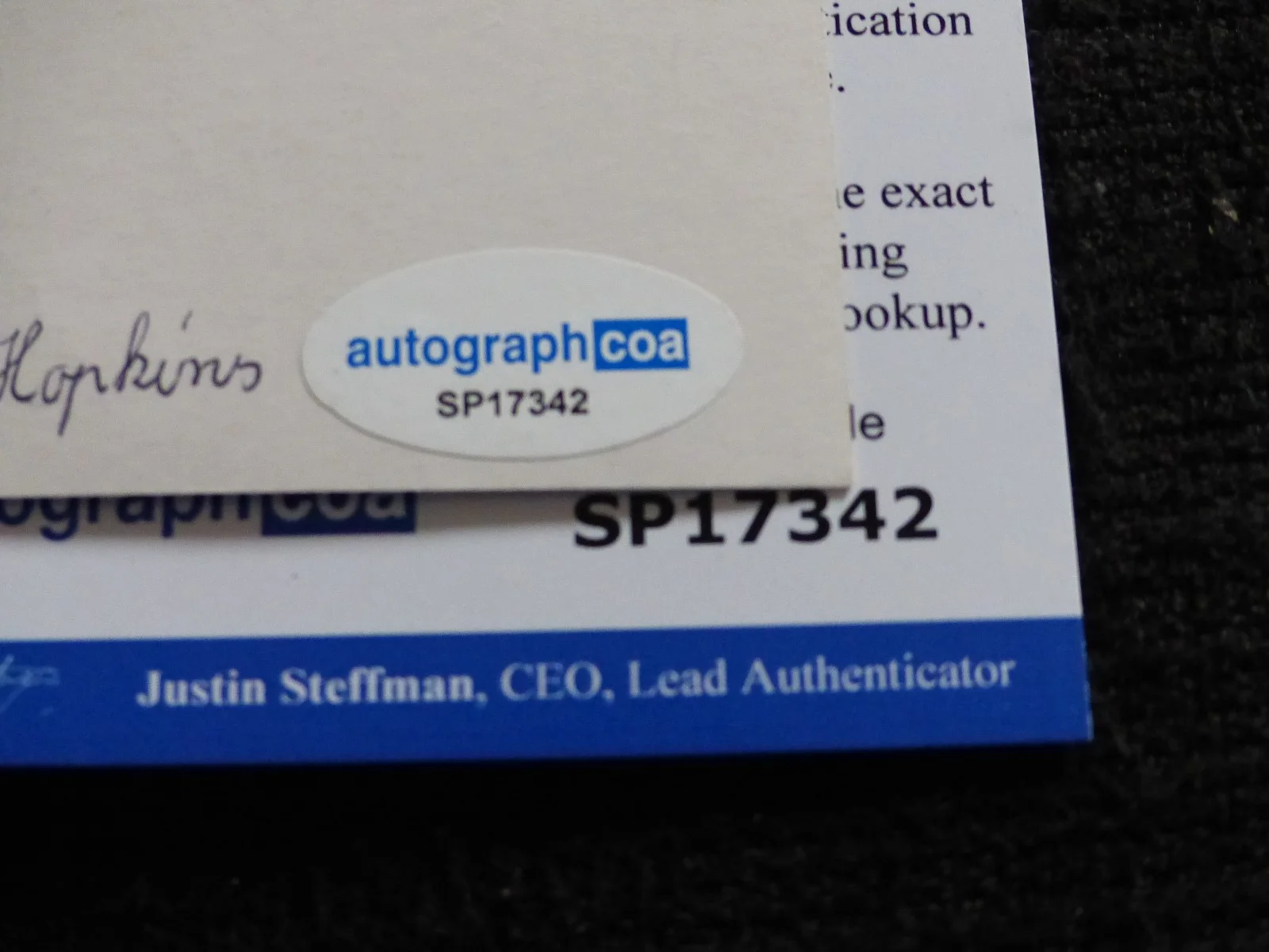 Anthony Hopkins — ANTHONY HOPKINS signed autograph 5x7 autographed Autographcard ACOA COA, изображение 2