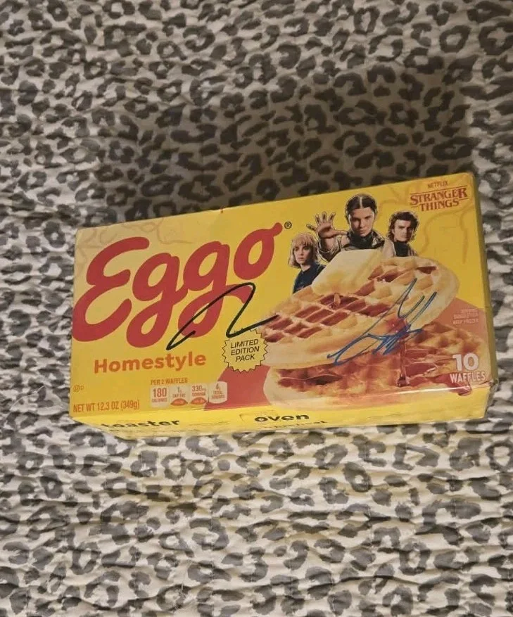 Gaten Matarazzo & Charlie Heaton — Stranger Things Signed Charlie Heaton & Gaten Matarazzo Ego Waffle Box