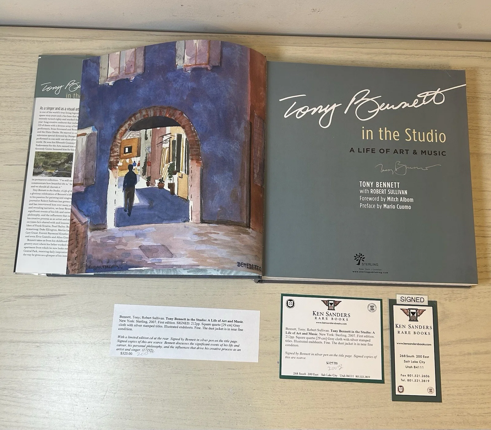 TONY BENNETT SIGNED IN THE STUDIO A LIFE OF ART & MUSIC BOOK COA CD AUTOGRAPH, изображение 2