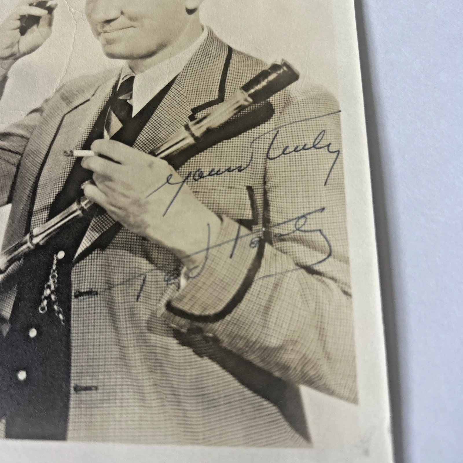 Ted Healy — VTG 3 5" x 7" Stooges Creator TED HEALY autographed photo-cane-bowler-signed-COA, изображение 3