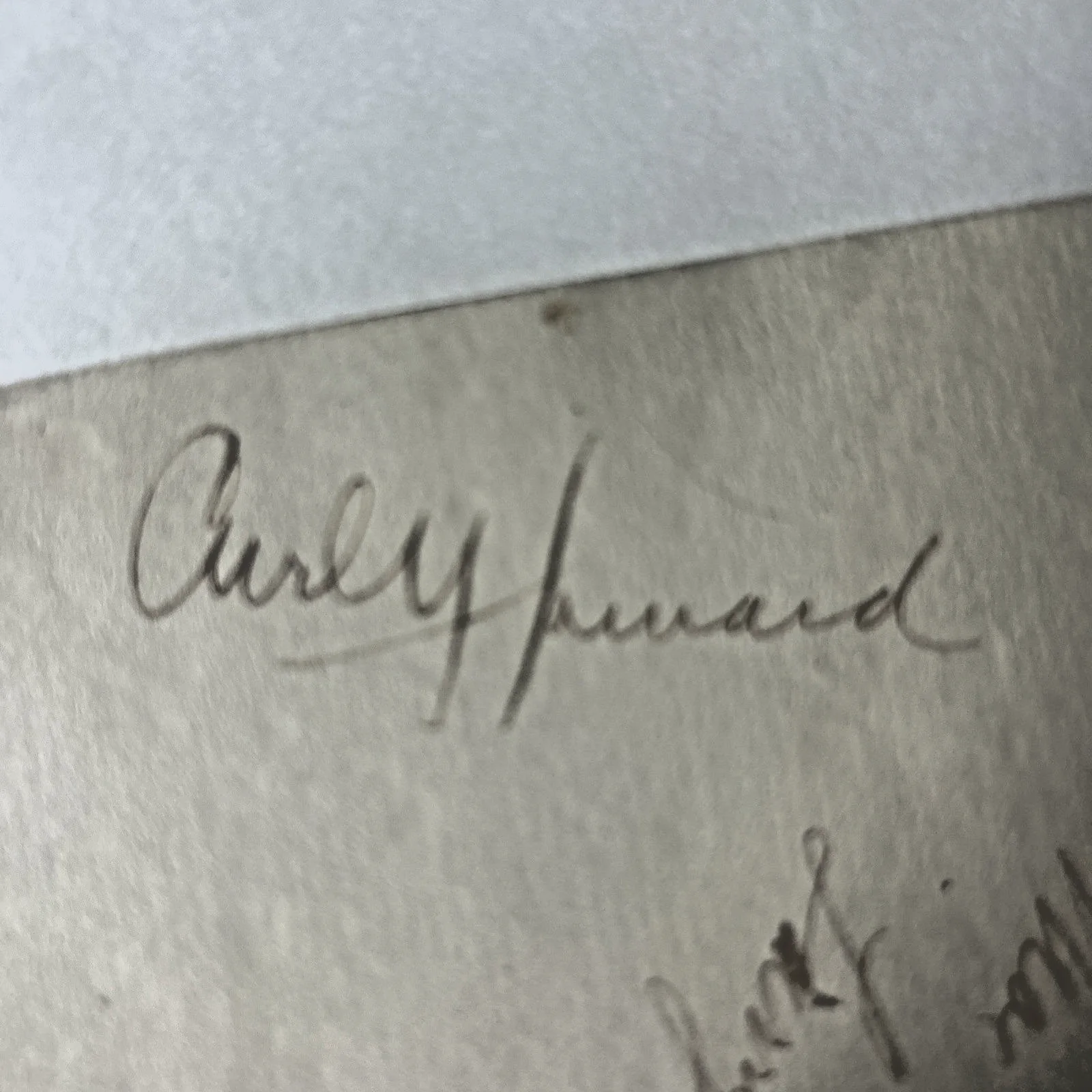 Moe. Larry, Curly -The Three Stooges — VTG Three Stooges Autographed Page Cut Moe Howard-Larry Fine-Curly Howard- COA, изображение 4