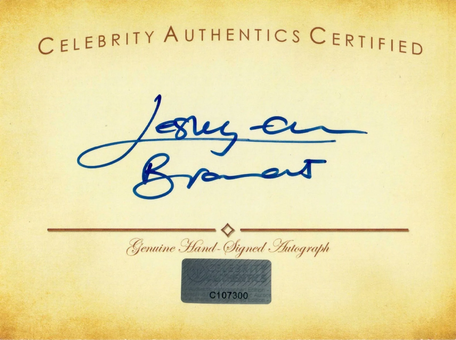 Lesley-Ann Brandt — Lesley-Ann Brandt Autographed 3x4 Signed Legendary Cuts Card w/ CA CoA & FSD