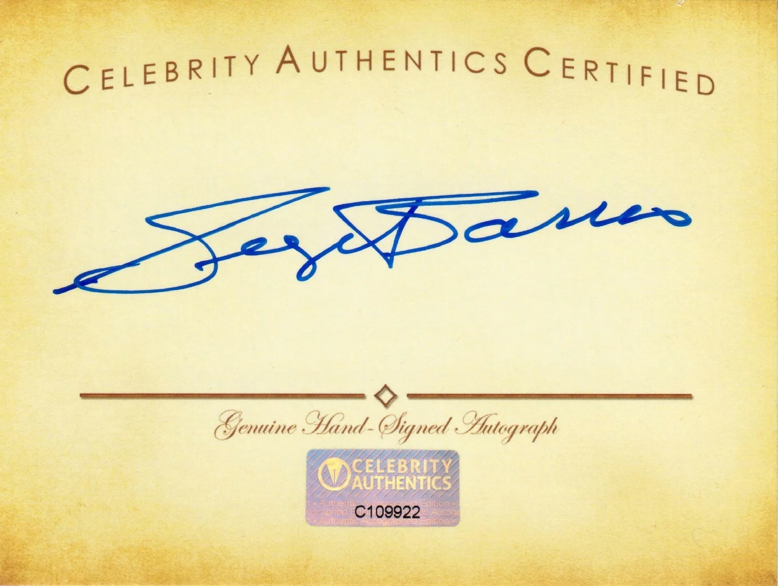 George Barris — George Barris Autographed 3x4 Signed Legendary Cuts Card with a CA CoA & FSD
