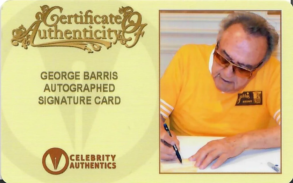 George Barris — George Barris Autographed 3x4 Signed Legendary Cuts Card with a CA CoA & FSD, изображение 3