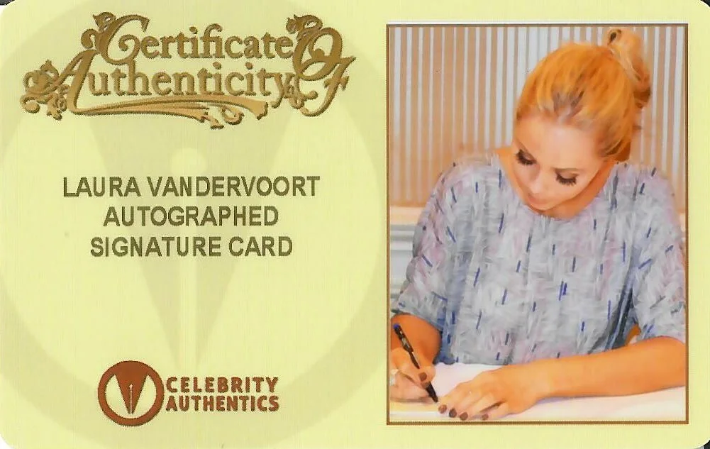 Laura Vandervoort — Laura Vandervoort Autographed 3x4 Signed Legendary Cuts Card w/ CA CoA & FSD, image 3