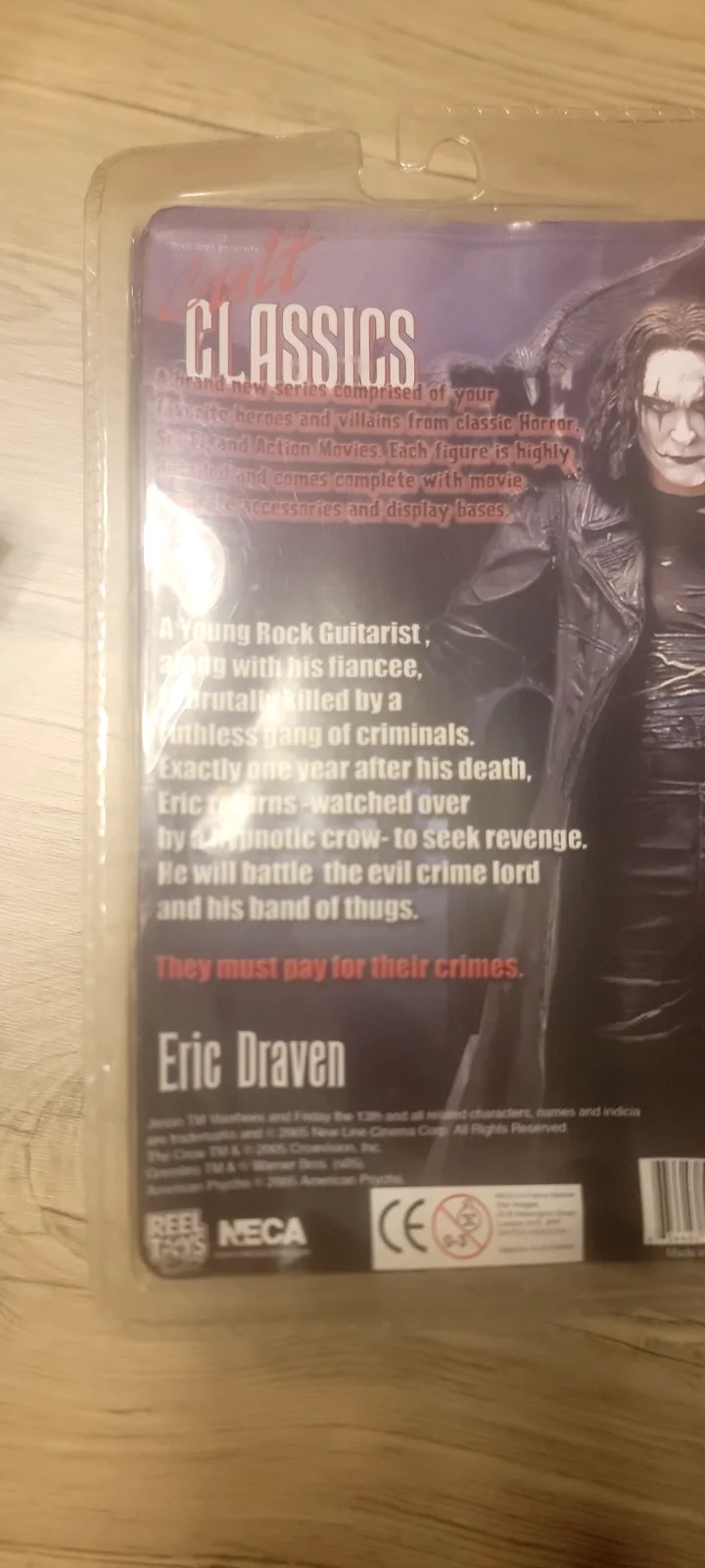 james o barr — THE CROW 1994 NECA Cult Classics Series 1 Eric Draven Figure SIGNED James O'Barr, image 2