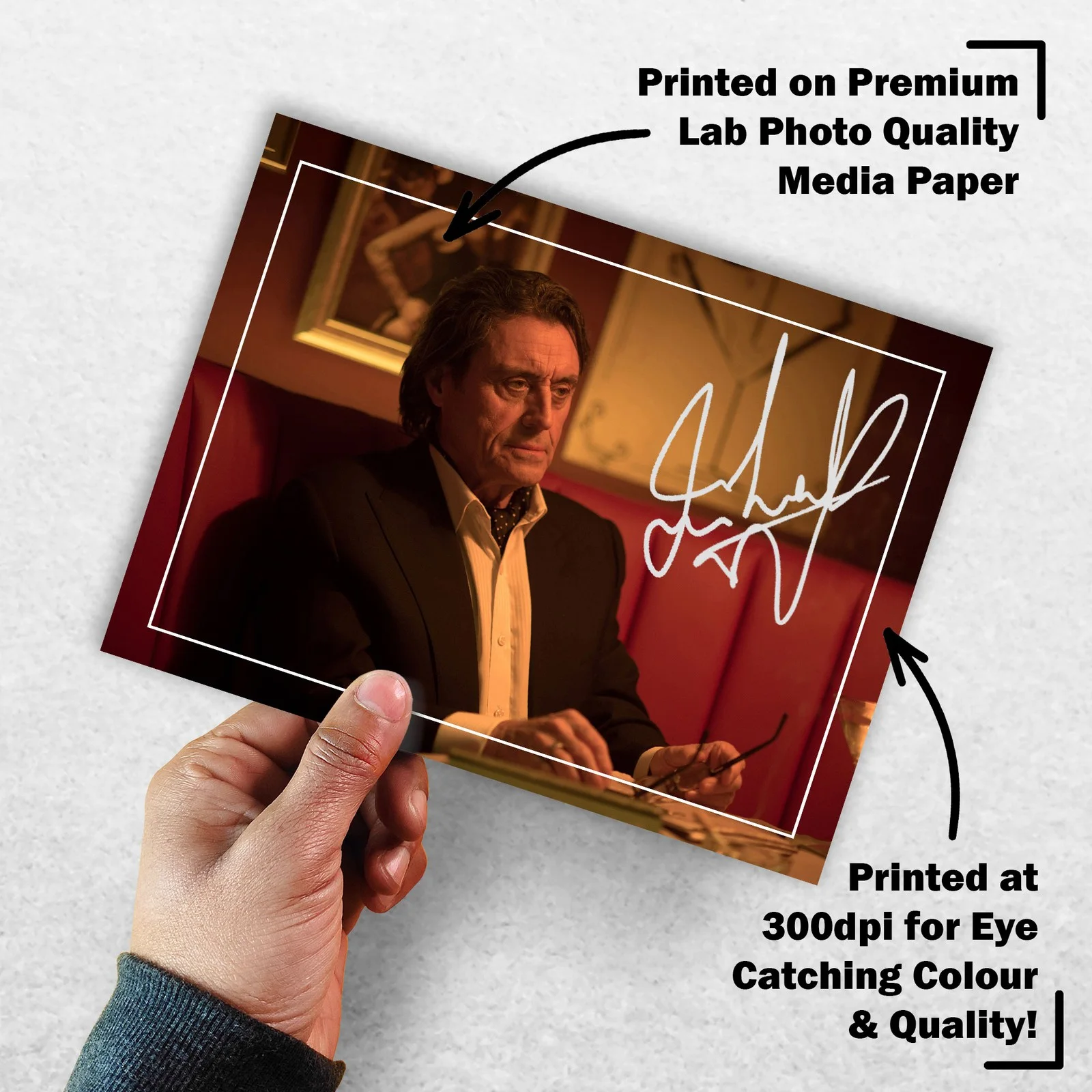 Ian McShane 8x6 Photo Signed Memorabilia 8x6 Pre Printed Autograph Photo, изображение 3
