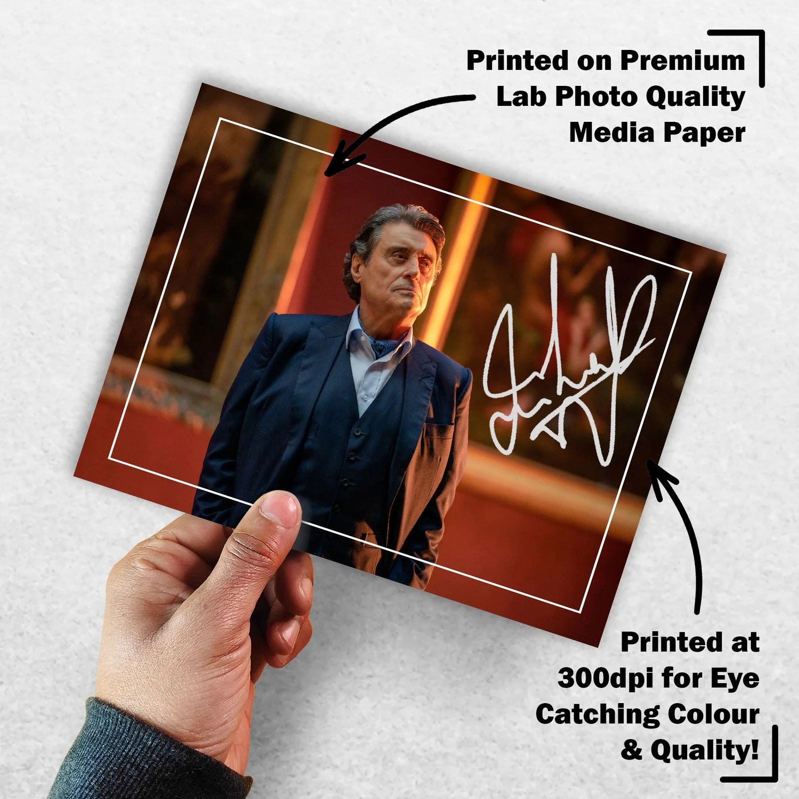 Ian McShane 8x6 Photo Signed Memorabilia 8x6 Pre Printed Autograph Photo, изображение 3