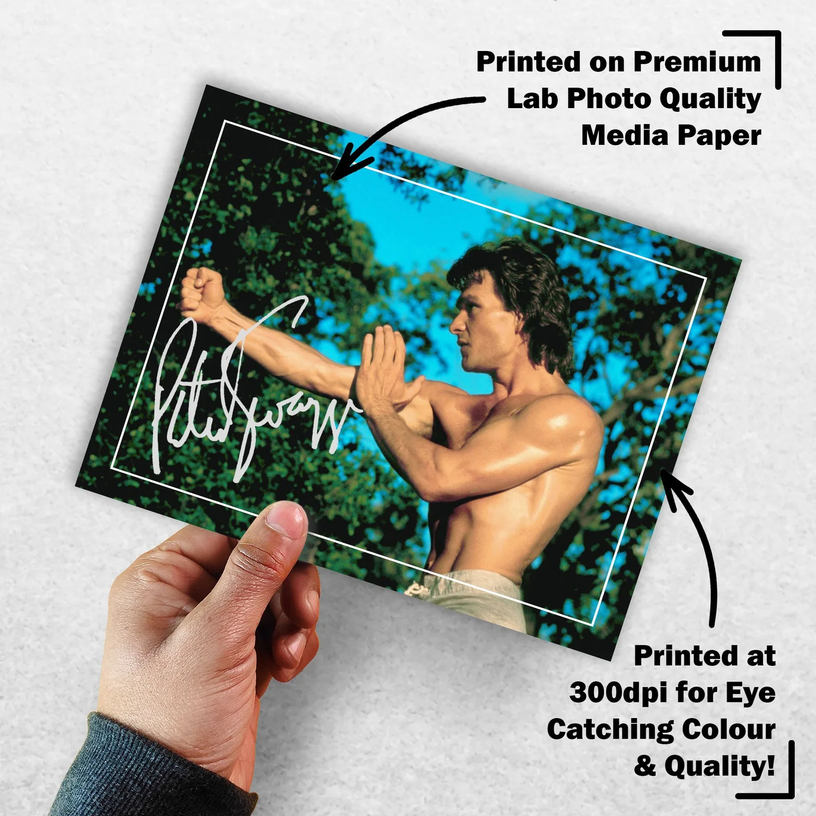 Patrick Swayze Signed Memorabilia 8x6 Pre Printed Autograph Photo Memorabilia, изображение 3