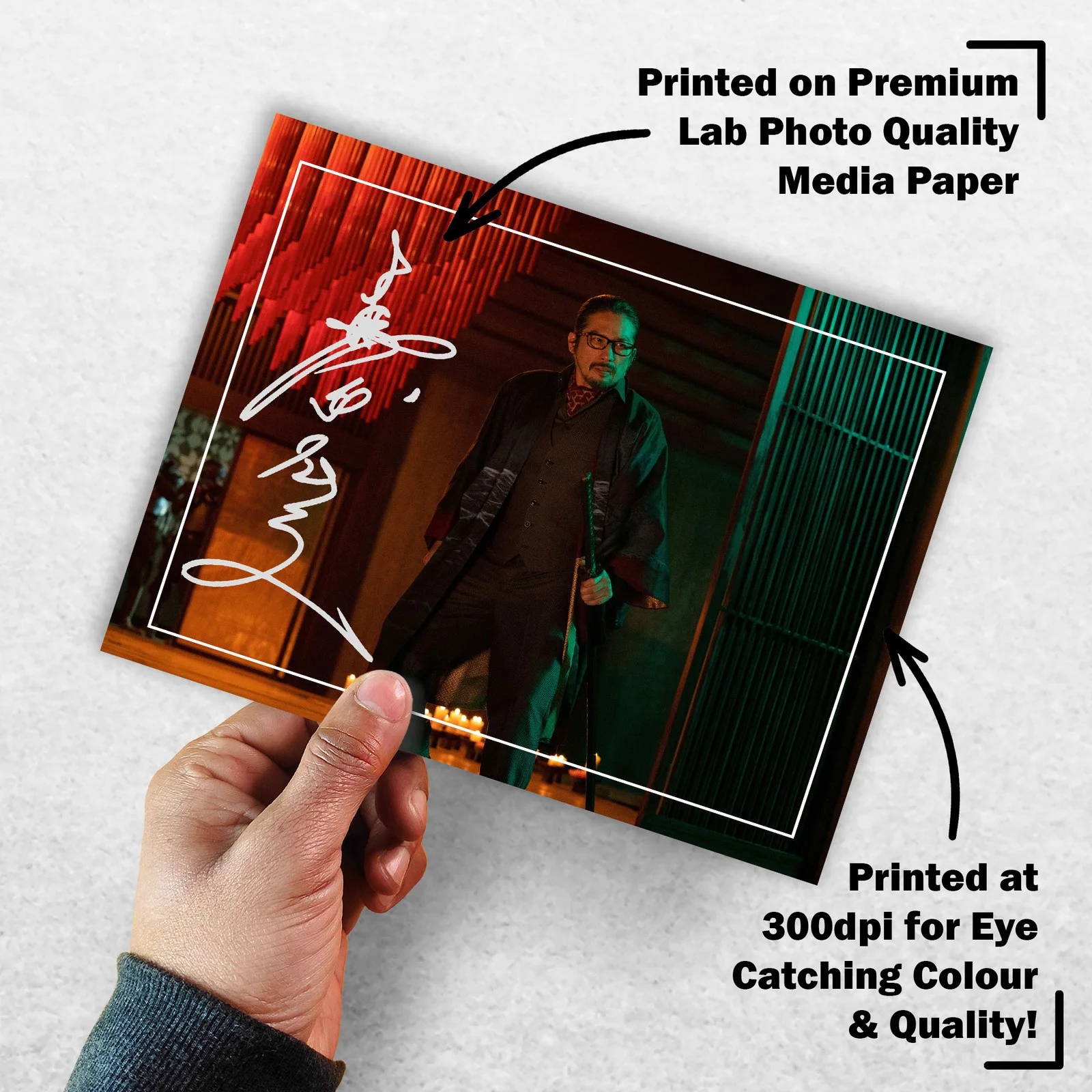 Hiroyuki Sanada 8x6 Photo Signed Memorabilia 8x6 Pre Printed Autograph Photo, изображение 3