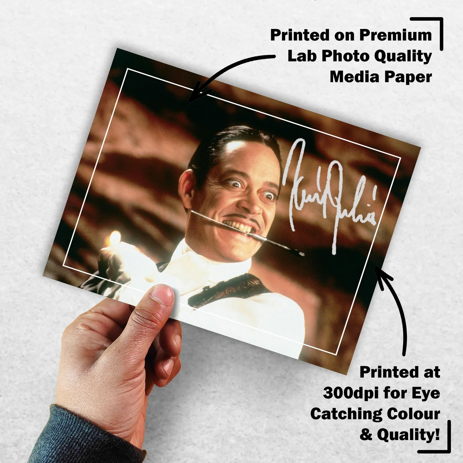 Raul Julia 8x6 Photo Signed Memorabilia 8x6 Pre Printed Autograph Photo, изображение 3