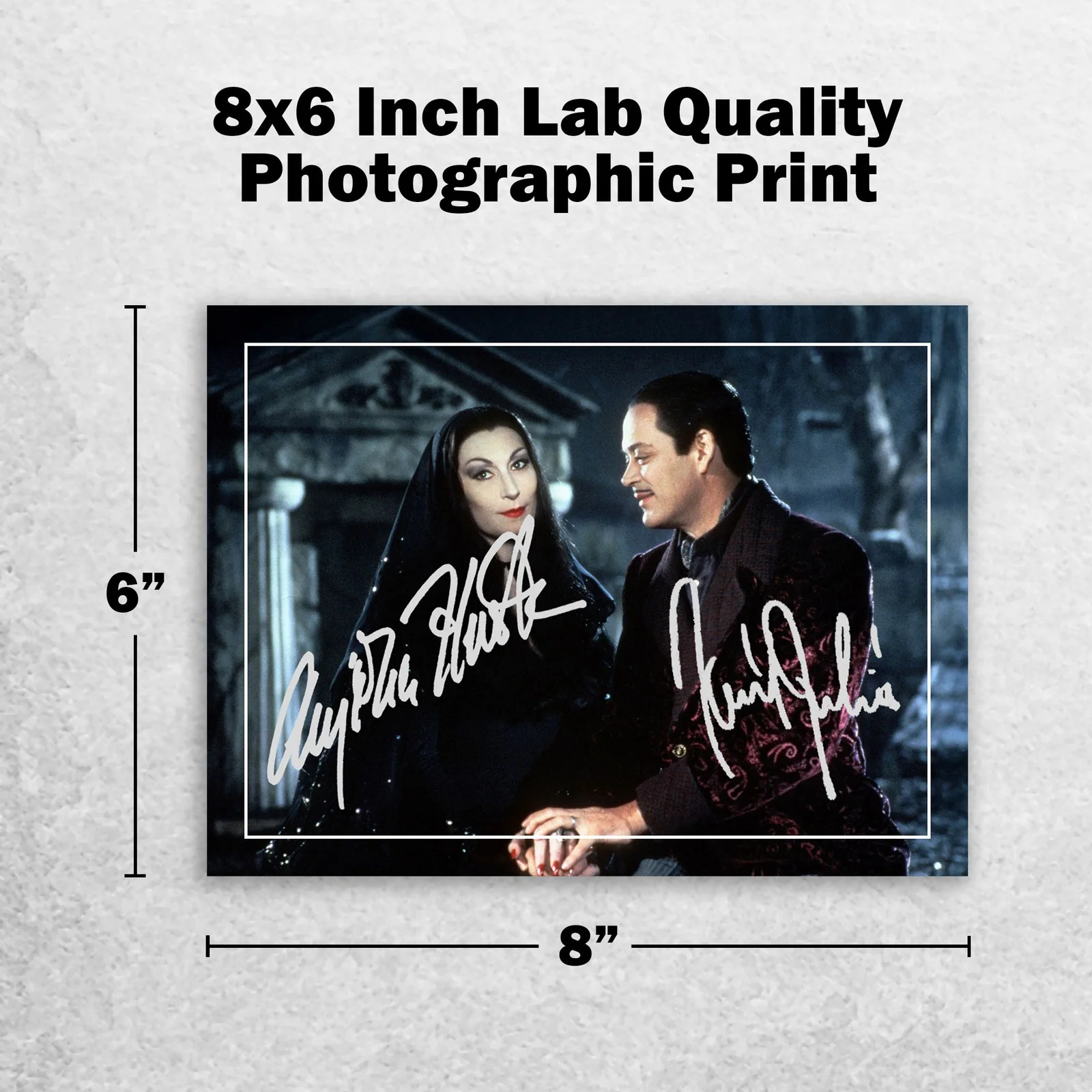 Anjelica Huston Raul Julia Signed Memorabilia 8x6 Pre Printed Autograph Photo, image 2