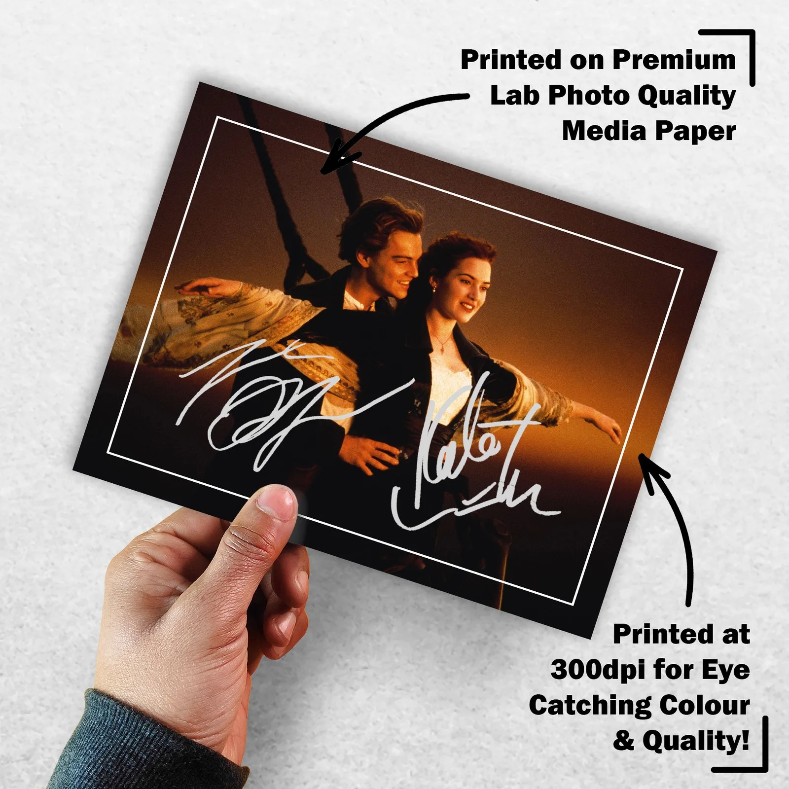 Leonardo DiCaprio Kate Winslet Signed Memorabilia 8x6 Pre Printed Autograph, image 3