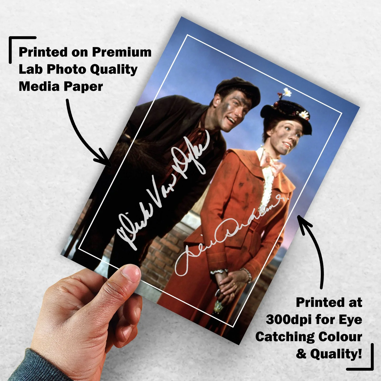 Julie Andrews Dick Van Signed Memorabilia 8x6 Pre Printed Autograph Photo, изображение 3
