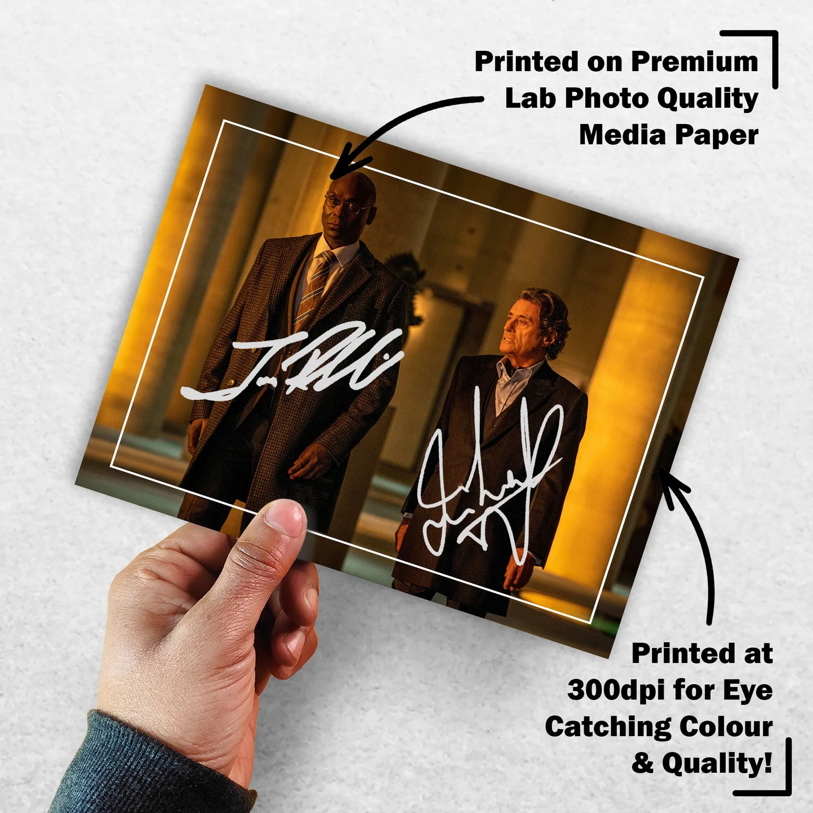 Ian McShane Lance Reddick Signed Memorabilia 8x6 Pre Printed Autograph Photo, image 3