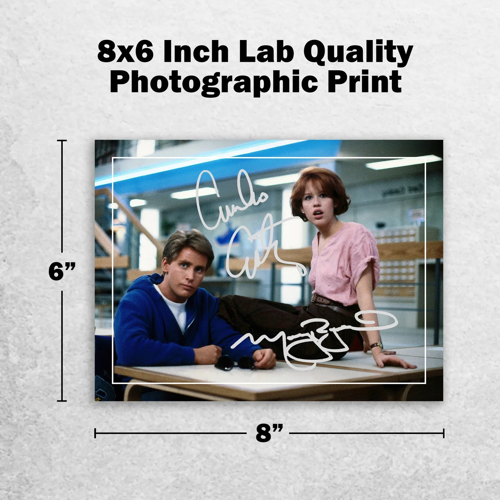Molly Ringwald Emilio Estevez Signed Memorabilia 8x6 Pre Printed Autograph Photo, image 2