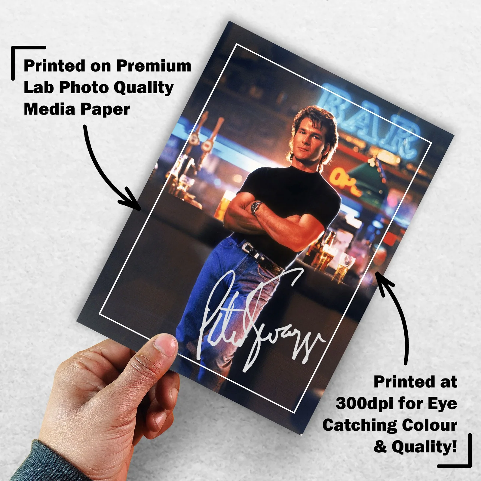 Patrick Swayze Signed Memorabilia 8x6 Pre Printed Autograph Photo Memorabilia, image 3
