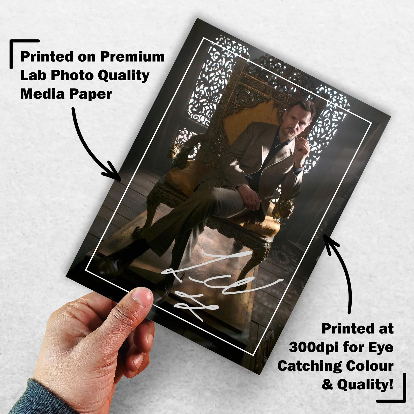 Liam Neeson Signed Memorabilia 8x6 Pre Printed Autograph Photo Memorabilia, image 3