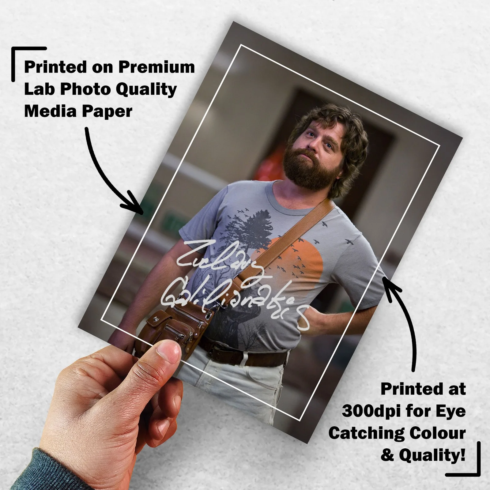 Zach Galifianakis 8x6 Photo Signed Memorabilia 8x6 Pre Printed Autograph Photo, изображение 3